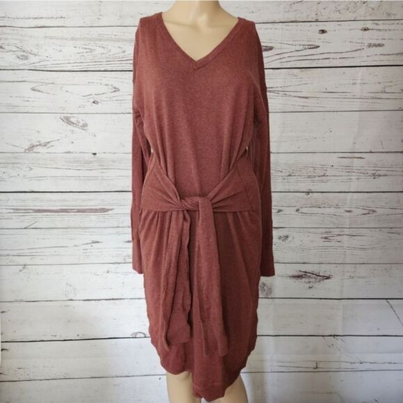 Kenneth Cole Asymmetric Long Sleeve Cotton Dress Small NWT - Picture 2 of 4